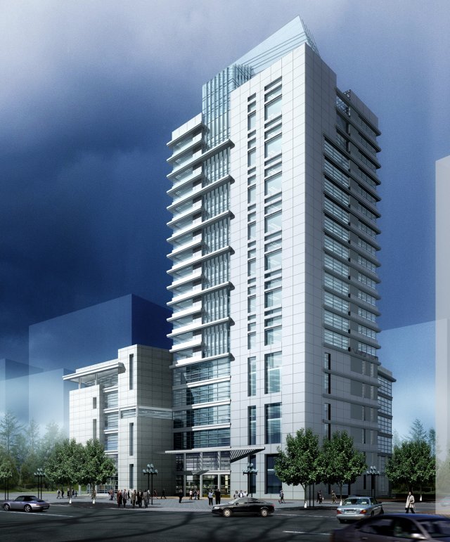 City office building construction avant-garde design hotel – 399 3D Model