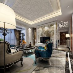 European-style living room design 82 3D Model