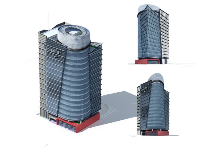 City office building construction avant-garde design hotel – 25 3D Model