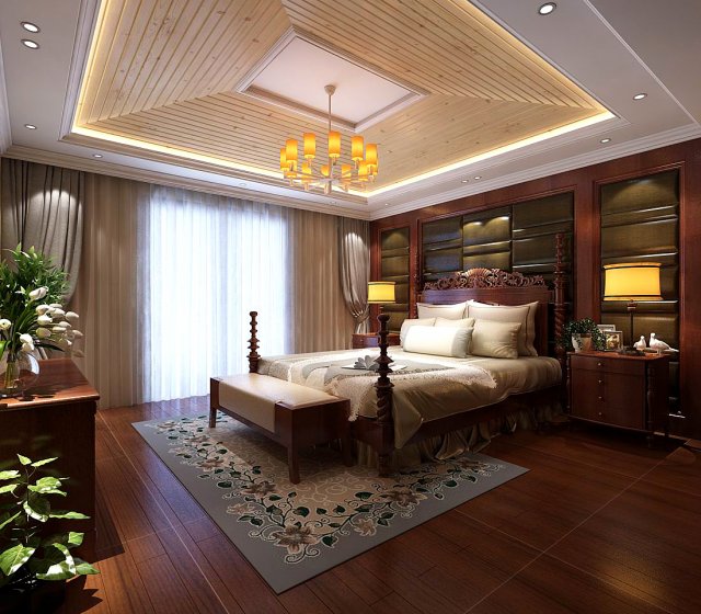 Deluxe master bedroom design 154 3D Model