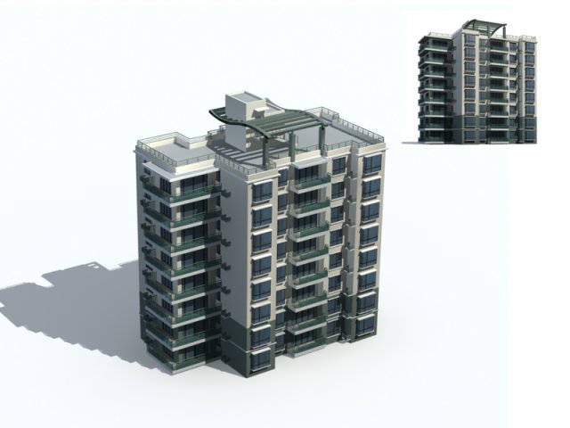 City Residential Garden villa office building design – 636 3D Model