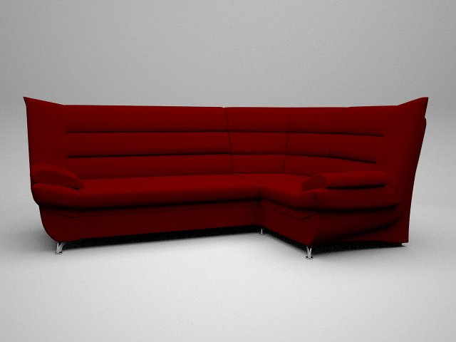 Corner sofa red 3D Model