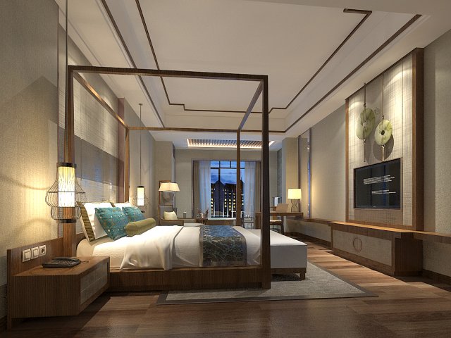 Bedroom hotel suites designed a complete 126 3D Model