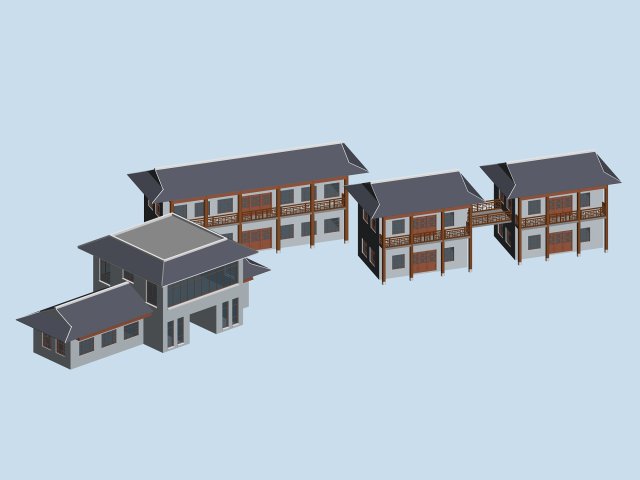 City chinese ancient luxury palace building – 49 3D Model