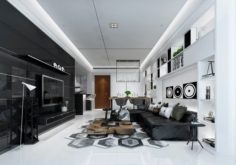 Stylish avant-garde living room design 23 3D Model
