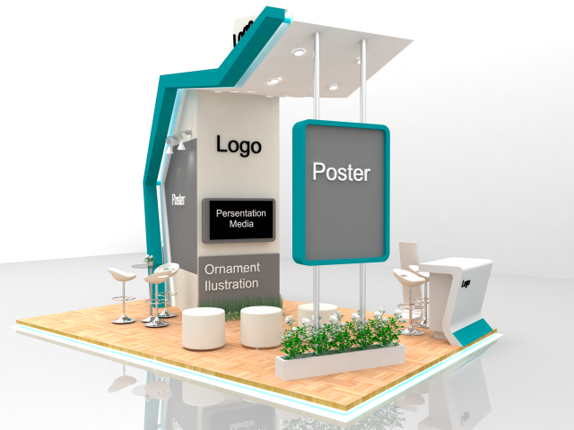 Futuristic Exhibition Stand with fabrication 3D Model