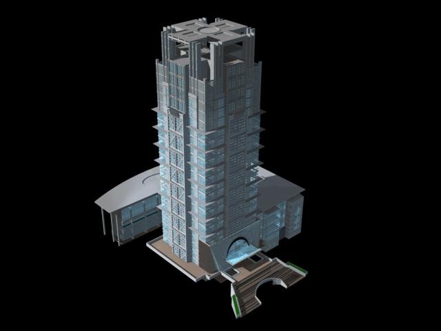 City office building construction avant-garde design hotel – 357 3D Model