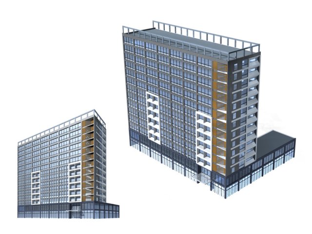 City office building construction avant-garde design hotel – 07 3D Model