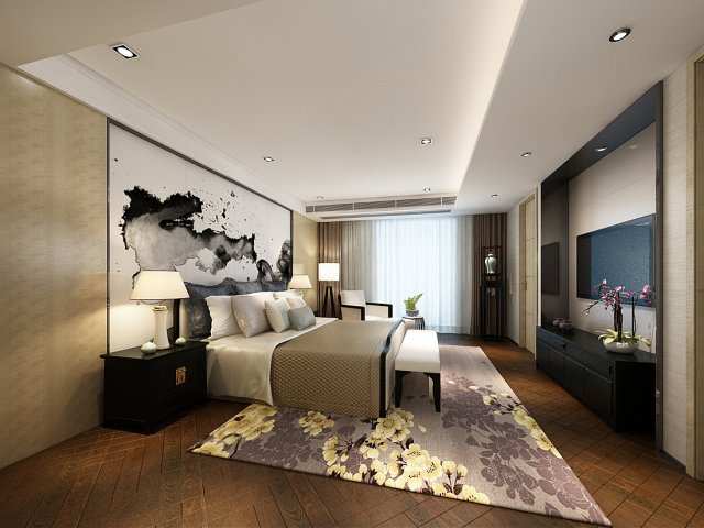 Bedroom hotel suites designed a complete 52 3D Model