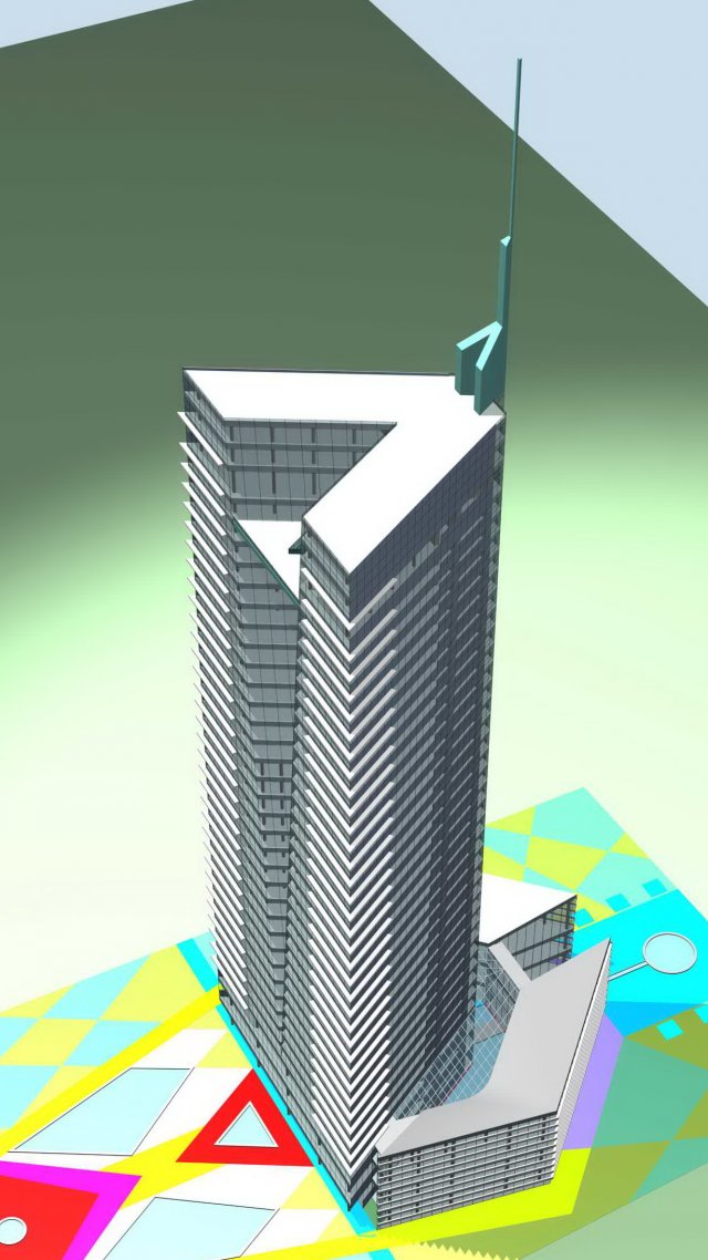 City office building construction avant-garde design hotel – 502 3D Model