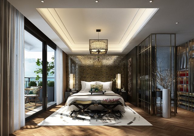 Deluxe master bedroom design 108 3D Model