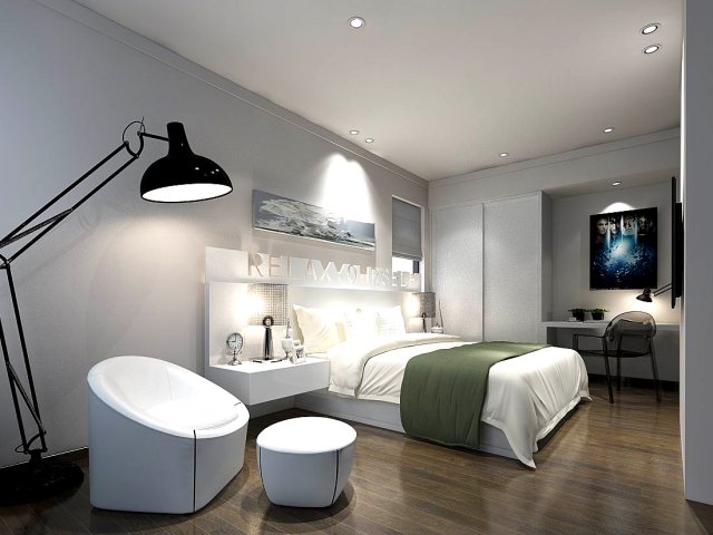 Stylish master bedroom design 21 3D Model