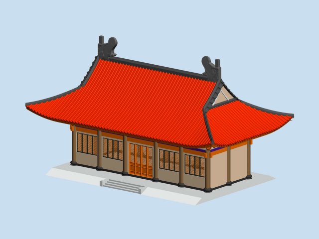 City chinese ancient luxury palace building – 53 3D Model
