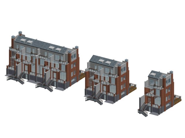 City – stylish townhouse 05 3D Model