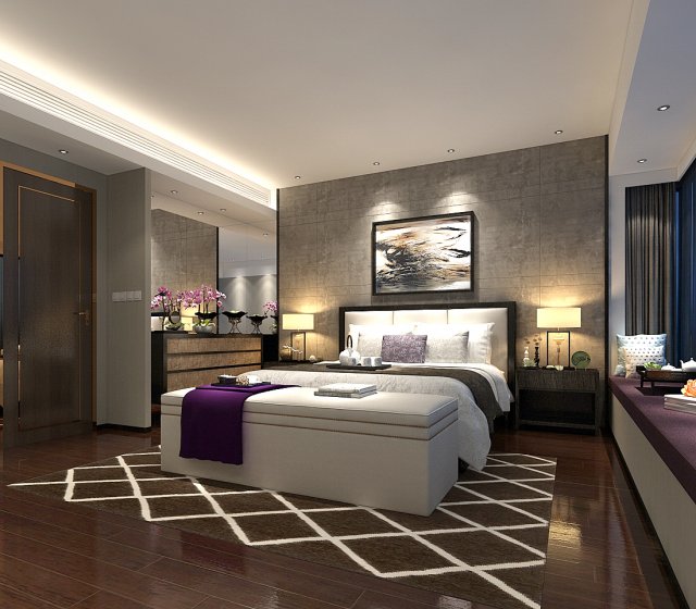 Deluxe master bedroom design 187 3D Model