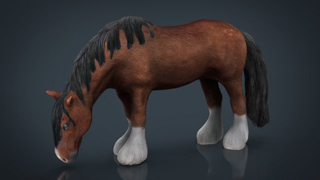 HORSE EATING 3D Model