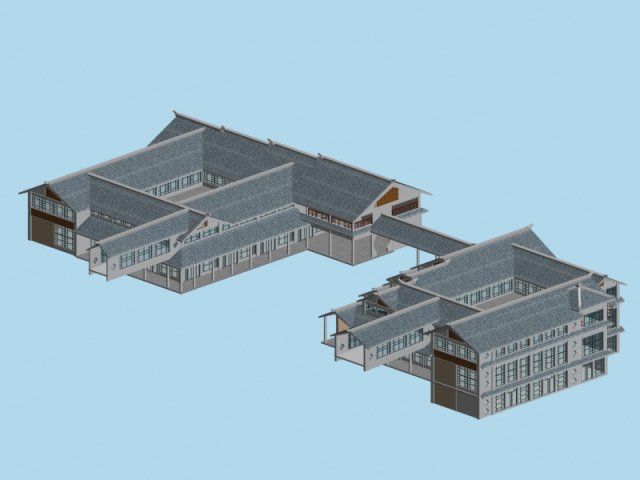 City chinese ancient luxury palace building – 03 3D Model