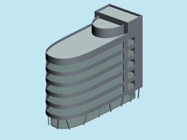 City hotel simple office building – 45 3D Model