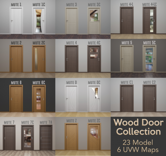 WOOD DOOR COLLECTION 3D Model
