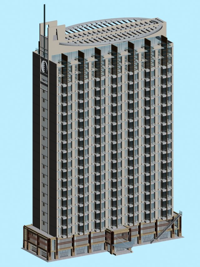 City office building construction avant-garde design hotel – 467 3D Model