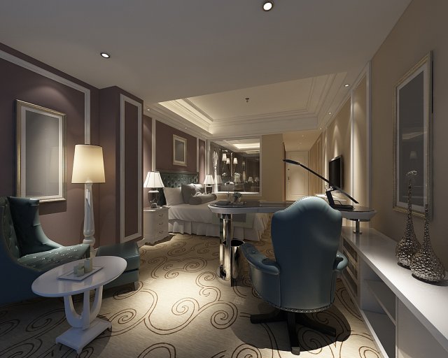 Bedroom hotel suites designed a complete 150 3D Model