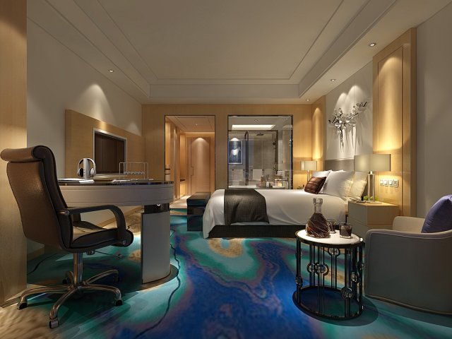Bedroom hotel suites designed a complete 58 3D Model