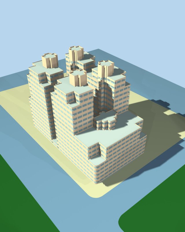 City hotel simple office building – 90 3D Model