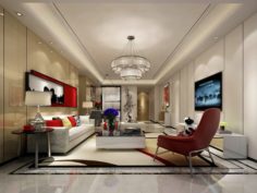 Stylish avant-garde living room design 10 3D Model