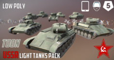 USSR Toon Light Tanks 3D Model