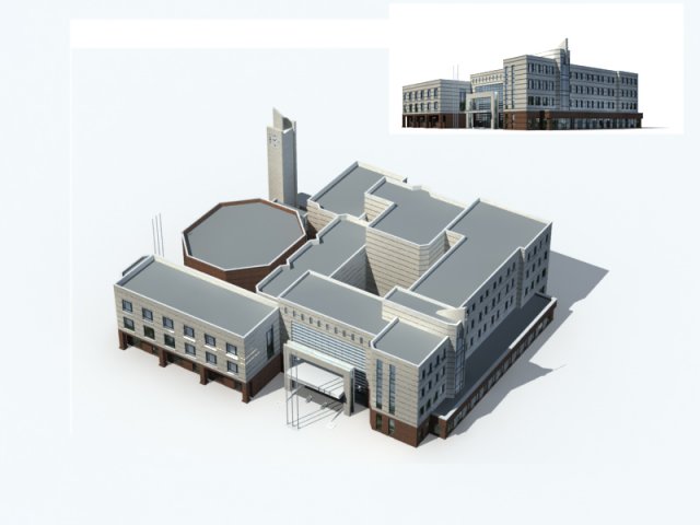 City office building construction avant-garde design hotel – 215 3D Model