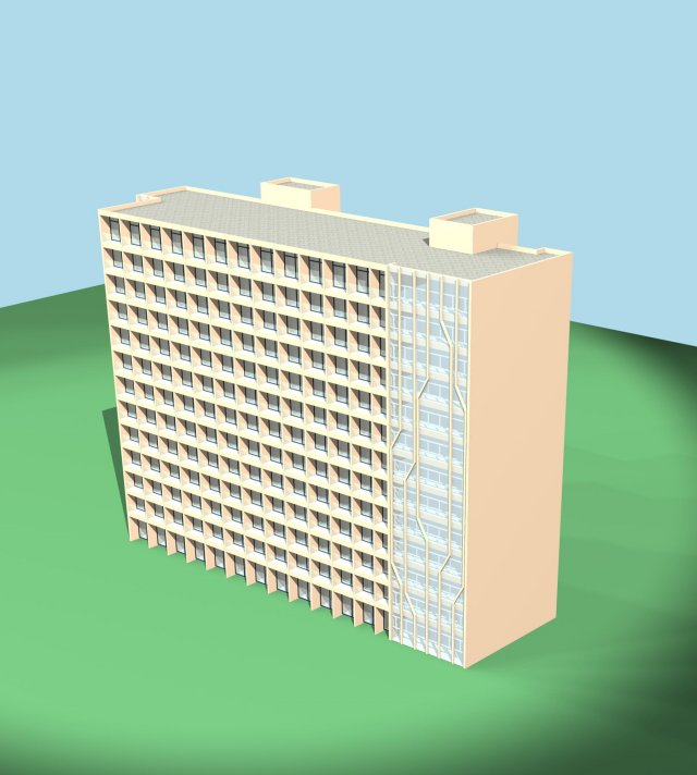 City hotel simple office building – 12 3D Model