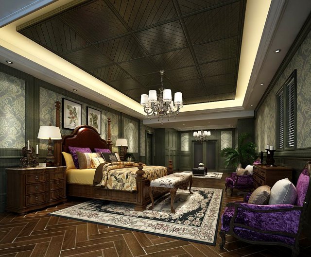 Deluxe master bedroom design 156 3D Model