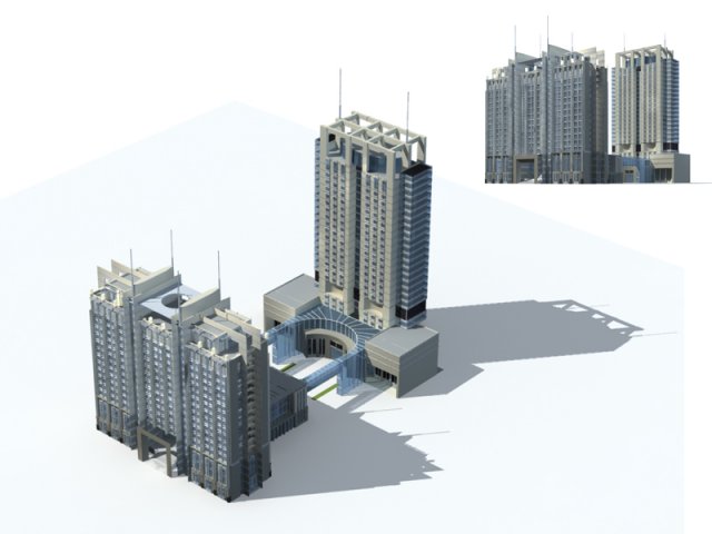 City office building construction avant-garde design hotel – 293 3D Model