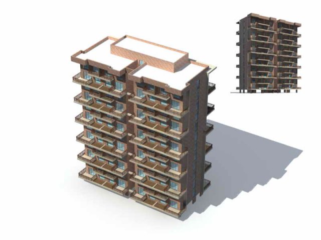 City Residential Garden villa office building design – 28 3D Model