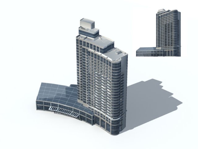 City office building construction avant-garde design hotel – 285 3D Model