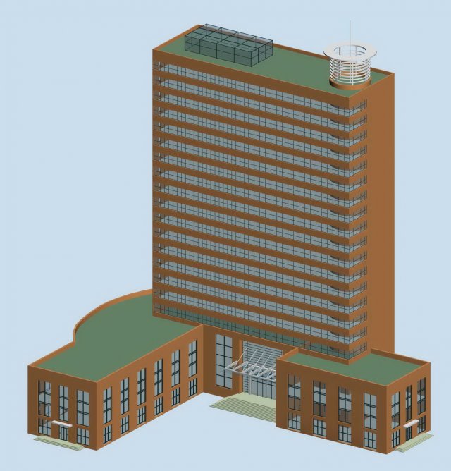City office building construction avant-garde design hotel – 526 3D Model