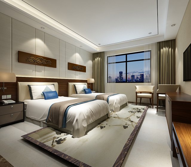 Bedroom hotel suites designed a complete 96 3D Model