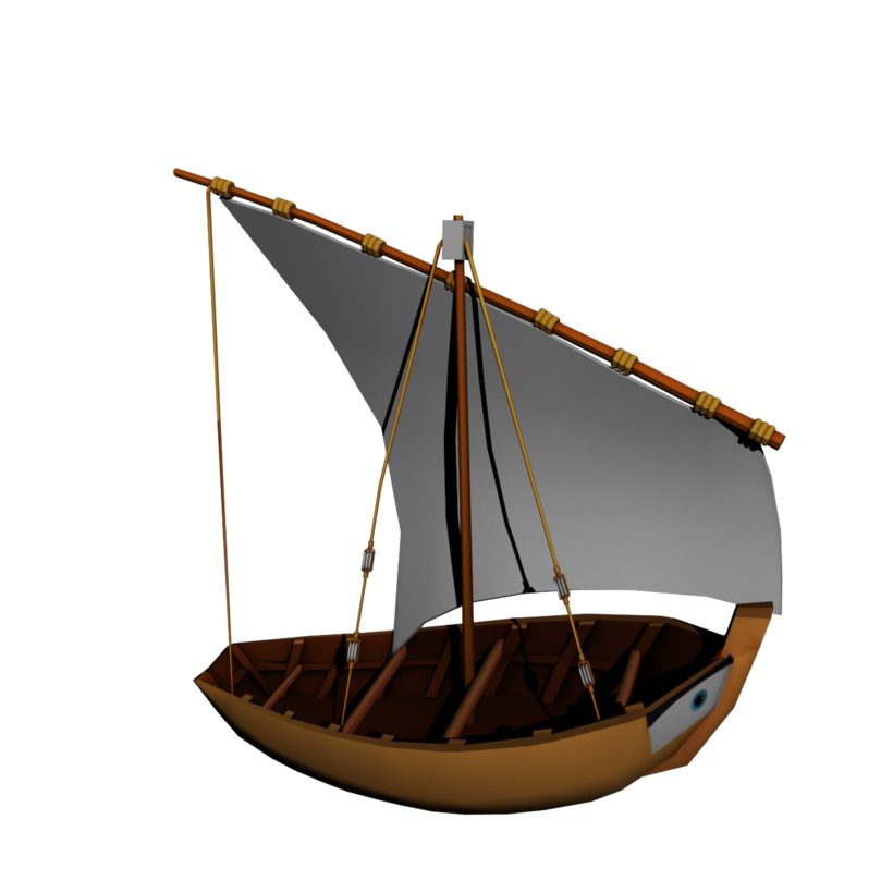 Грузовой ялик. Boat 3d model. Маленькая лодочка с грузом. Siren Boat Figure 3d model.