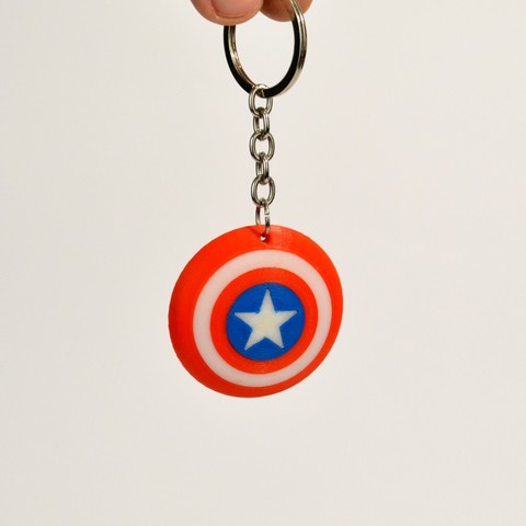 Captain America Shield Keychain 3D Print Model