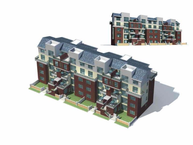 City Residential Garden villa office building design – 09 3D Model