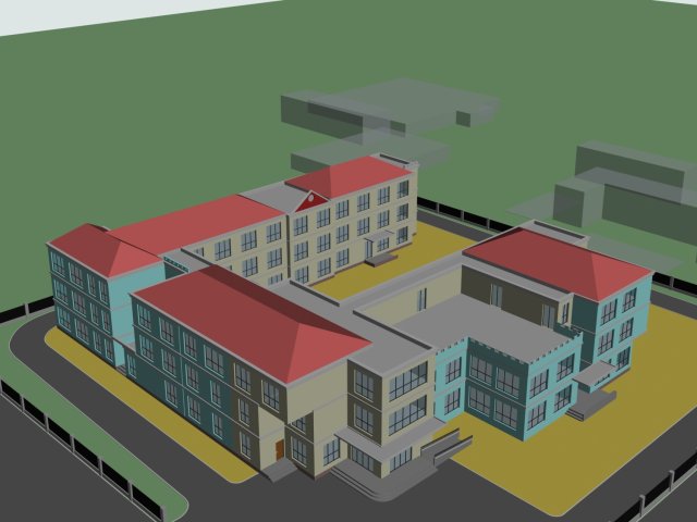 Kindergarten happy city office buildings – 12 3D Model