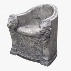 Roman Stone Chair PBR 3D Model
