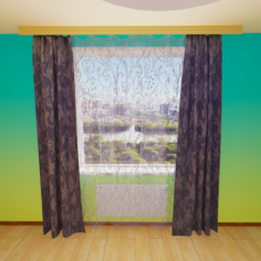 Curtains cornice heating panel 3D Model