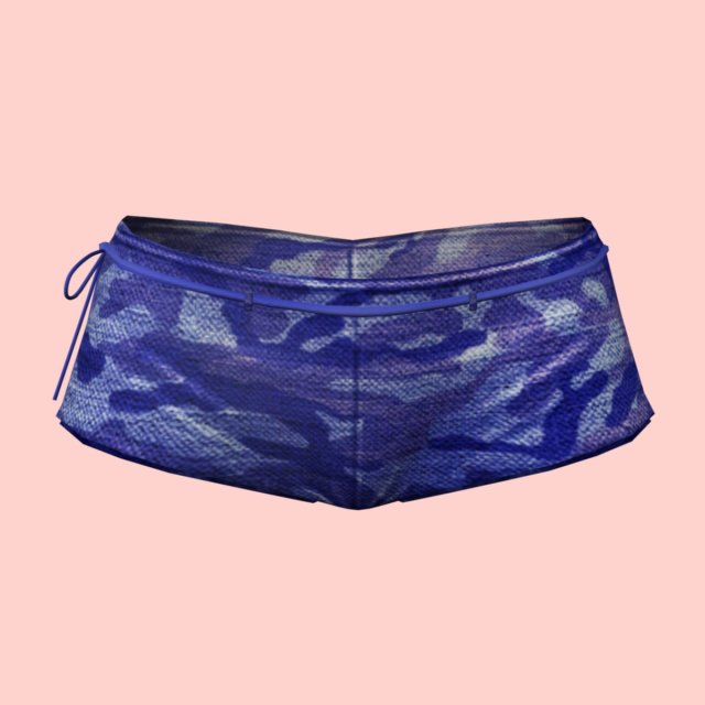 Sexy Blue Army Shorts 3D Model