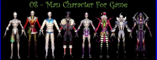 8-Man Character For Game B 3D Model