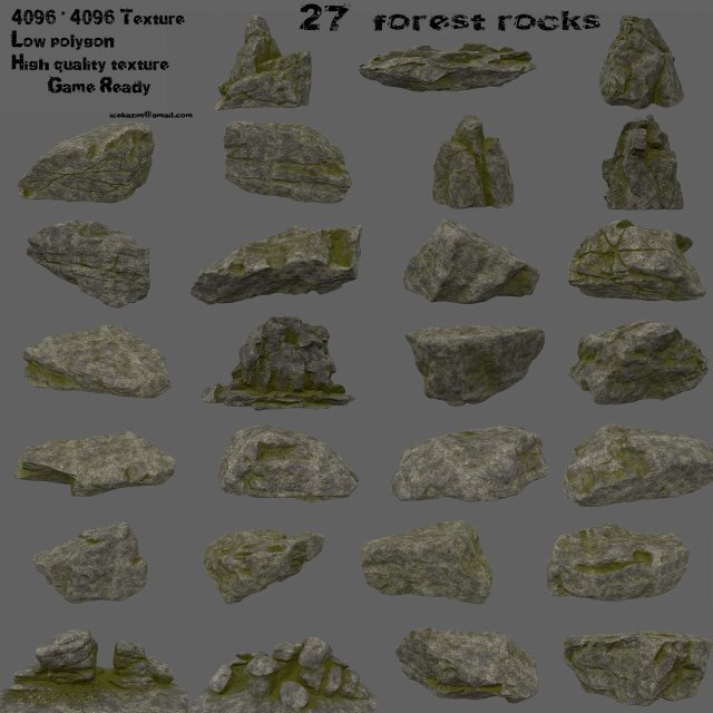 Forest rocks set 3D Model