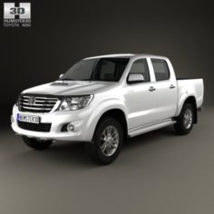 Toyota Hilux Double Cab with HQ interior 2015 3D Model