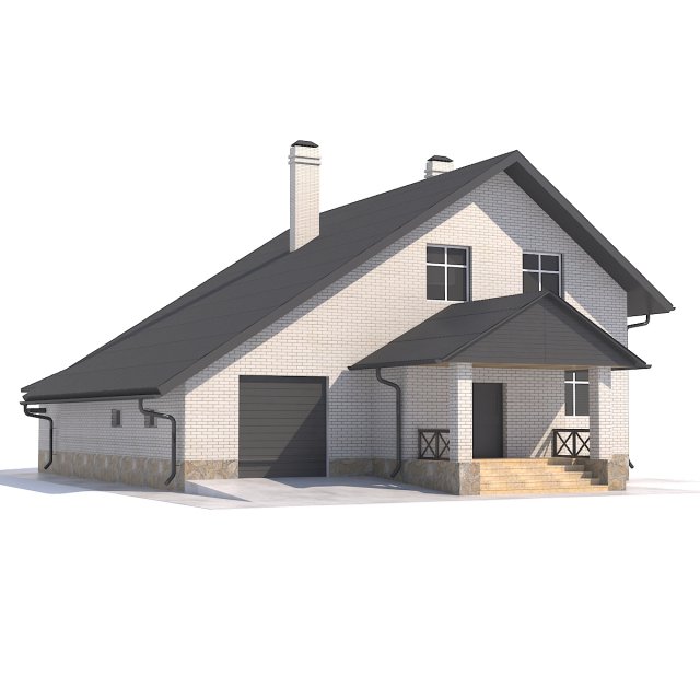 House with attic 3D Model
