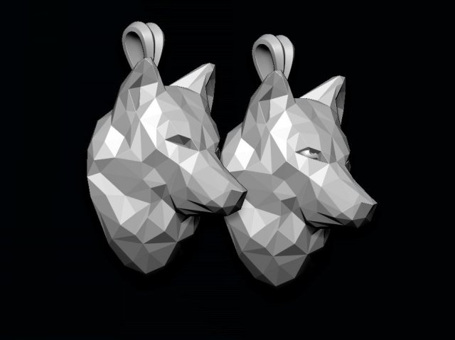 Wolf pendant low poly 3D Model