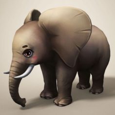 Cartoon Elephant 3D Model